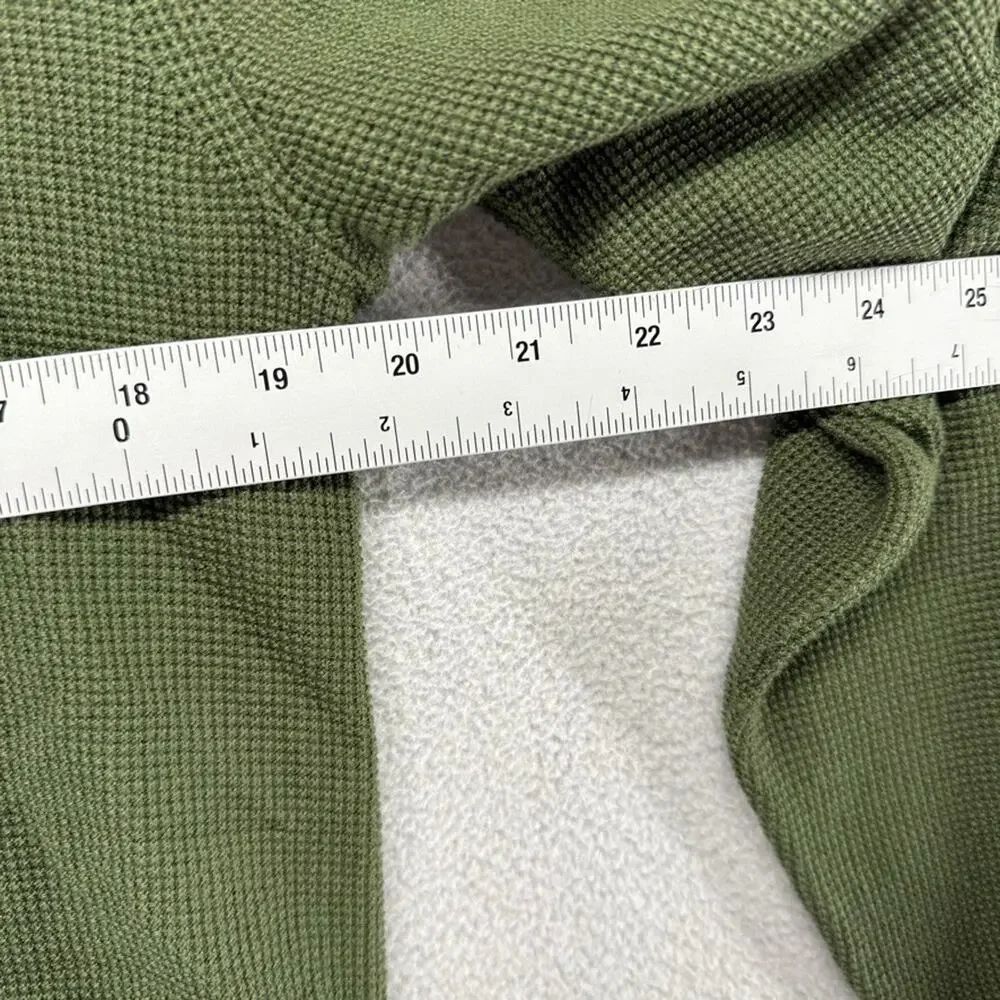 J Crew Polo Shirt Mens Small Green Sweater Thermal Waffle Knit Johnny Collar NEW